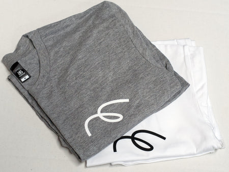 Maker loop logo tshirts in grey and white 