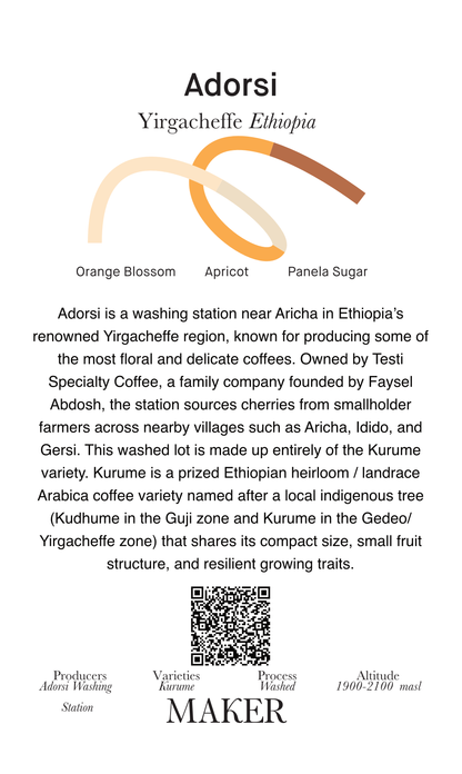 Adorsi - Washed - Ethiopia (Filter Roast)