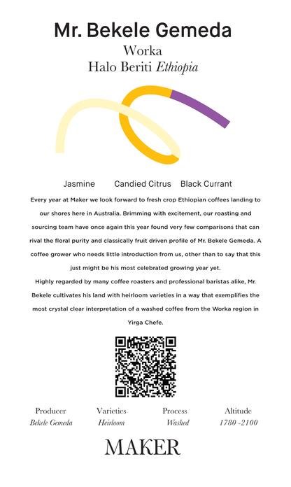 Bekele - Washed - Ethiopia (Espresso Roast)