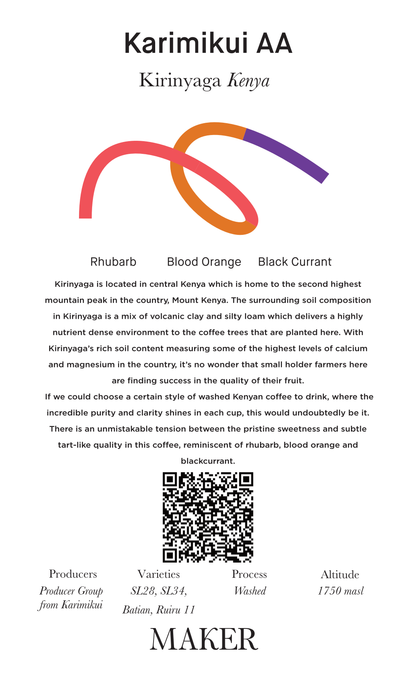 Karimikui AA - Washed - Kenya (Filter Roast)