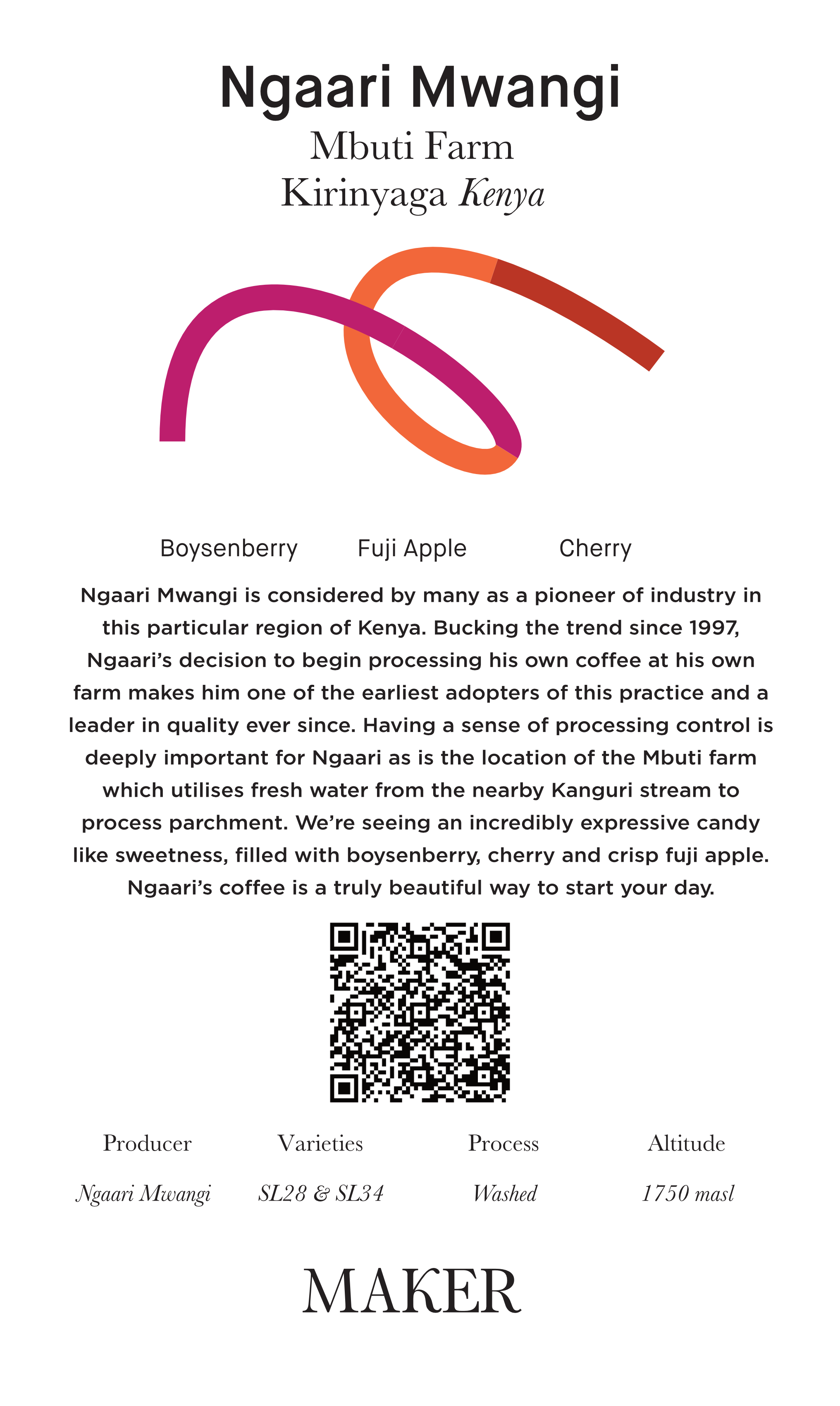 Ngaari Mwangi AA - Washed - Kenya (Filter Roast)