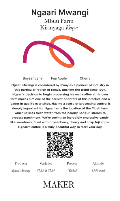 Ngaari Mwangi AA - Washed - Kenya (Filter Roast)